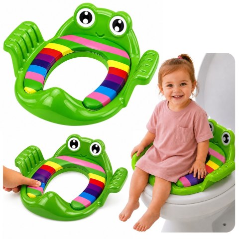 LEAN Toys Deska Nakładka Toaletowa Dla Dzieci Miękkie Siedzisko Uchwyty Zielona