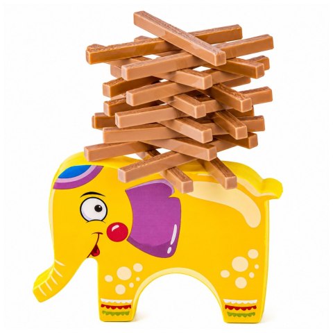 LEAN Toys Gra Zręcznościowa Balansujący Słonik Zbuduj Wieżę Klocki Słoń 61 el.