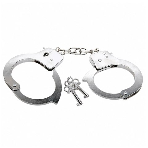 LEAN Toys Kajdanki Dla Małego Policjanta Metalowe Z Kluczykami Dla Dzieci Srebrne