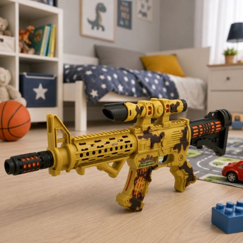 LEAN Toys Karabin Zabawkowy Moro Luneta Ruchomy Tłumik Światła Dźwięki 54 cm