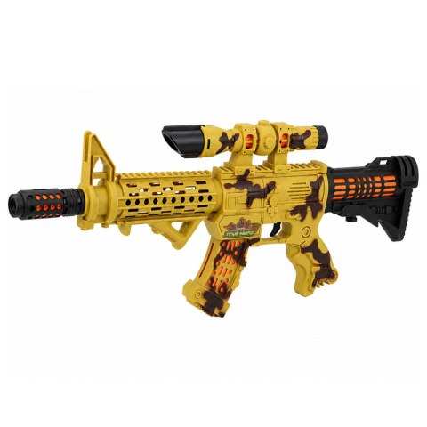 LEAN Toys Karabin Zabawkowy Moro Luneta Ruchomy Tłumik Światła Dźwięki 54 cm