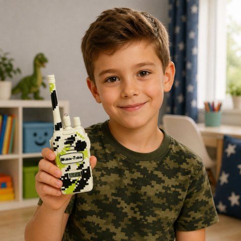 LEAN Toys Krótkofalówki Walkie Talkie Militarne USB Zasięg 200M Khaki 2 Szt.