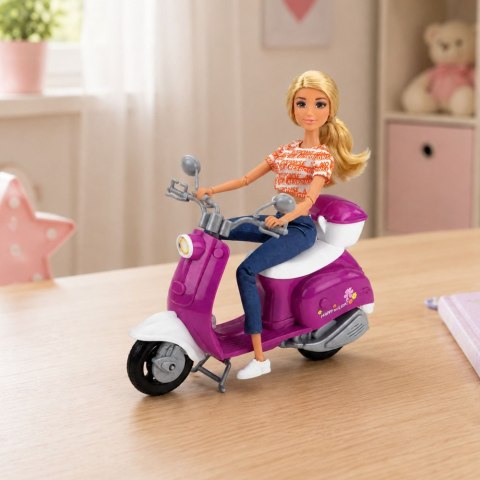 LEAN Toys Lalka Anlily Podróżniczka Na Skuterze Okulary Uchwyt Na Telefon Akcesoria