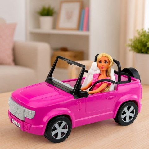 LEAN Toys Lalka Anlily w Samochodzie Kabriolet Fioletowy Uchwyt na Telefon Słuchawki