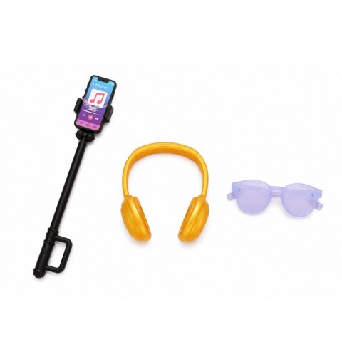 LEAN Toys Lalka Anlily w Samochodzie Kabriolet Fioletowy Uchwyt na Telefon Słuchawki