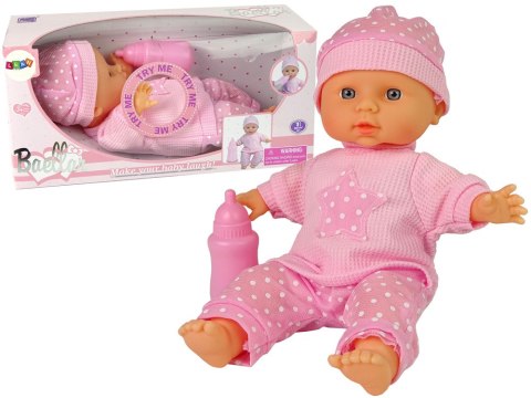 LEAN Toys Lalka Niemowlak Słodki Bobas Różowa Buteleczka Dźwięki