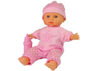 LEAN Toys Lalka Niemowlak Słodki Bobas Różowa Buteleczka Dźwięki