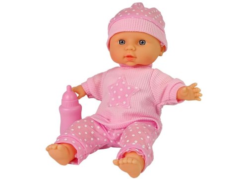LEAN Toys Lalka Niemowlak Słodki Bobas Różowa Buteleczka Dźwięki
