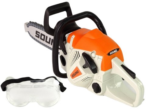 LEAN Toys Piła Łańcuchowa Spalinowa Ruchomy Łańcuch Okulary Ochronne