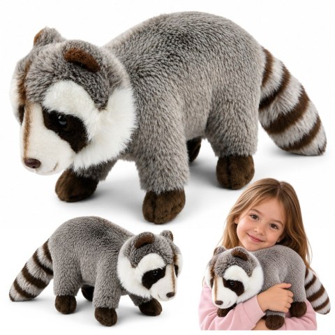 LEAN Toys Pluszowy Szop Maskotka Przytulanka Realistyczny Szary 45 cm