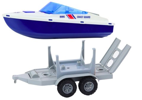 LEAN Toys Quad Policyjny z Przyczepą do przewozu Łodzi oraz Motorówką