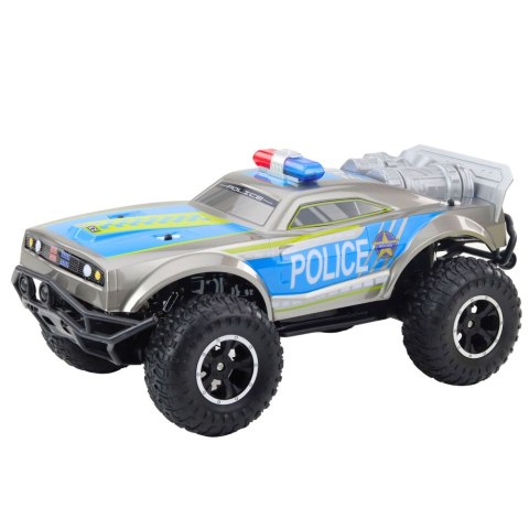 LEAN Toys Samochód Policyjny Terenowy Zdalnie Sterowany RC 1:8 Srebrny