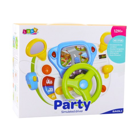 LEAN Toys Symulator Jazdy Kierownica Edukacyjna Interaktywna Dźwięki Światła
