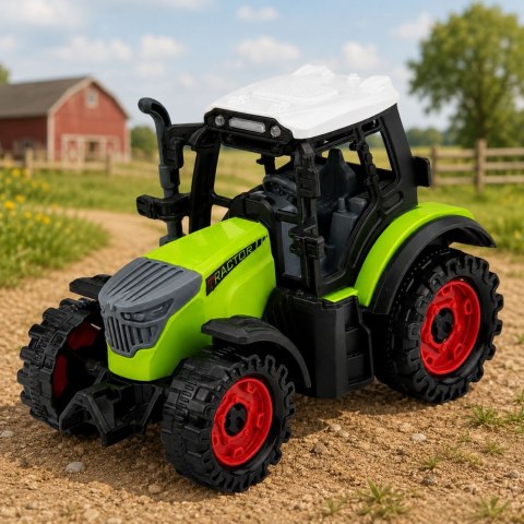 LEAN Toys Traktor Farmerski Rolniczy Z Napędem Frykcyjnym Zielony 15 cm