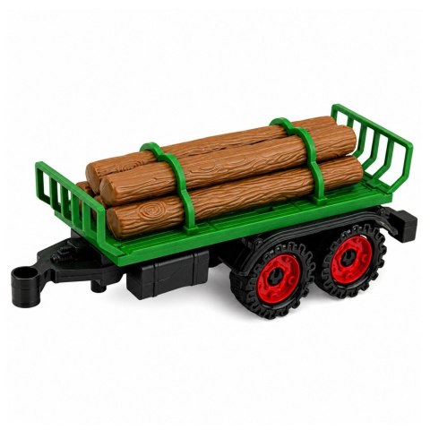 LEAN Toys Traktor Farmerski Rolniczy z Przyczepą Na Drzewo Napęd Frykcyjny Bale 35cm