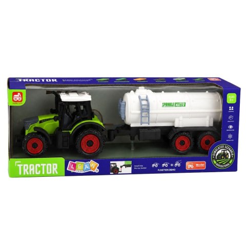 LEAN Toys Traktor Farmerski z Cysterną Napęd Frykcyjny Maszyna Rolnicza 34 cm