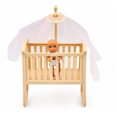 LEAN Toys Zestaw Lalka Anlily Mama z Dziećmi Niemowlęta Bliźniaki Akcesoria