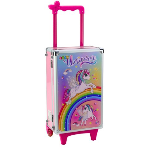 LEAN Toys Zestaw Piękności W Walizce Na Kółkach Jednorożec Różowa