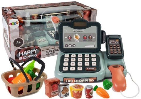 LEAN Toys Zestaw Sklepowy Kasa z Mikrofonem Dźwiękiem Terminalem