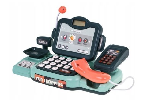 LEAN Toys Zestaw Sklepowy Kasa z Mikrofonem Dźwiękiem Terminalem