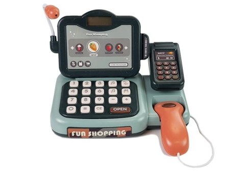 LEAN Toys Zestaw Sklepowy Kasa z Mikrofonem Dźwiękiem Terminalem