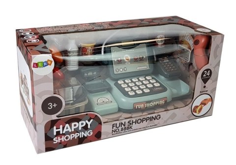 LEAN Toys Zestaw Sklepowy Kasa z Mikrofonem Dźwiękiem Terminalem