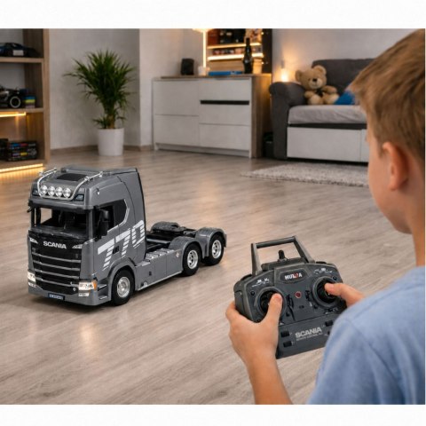 HUINA Ciągnik Siodłowy Scania Zdalnie Sterowany RC Huina 1501 Szary Srebrny 1:18