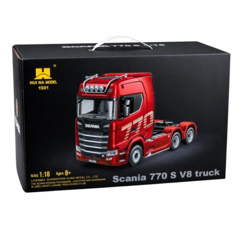 HUINA Ciągnik Siodłowy Scania Zdalnie Sterowany RC Huina 1501 Szary Srebrny 1:18