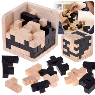 JOKOMISIADA Drewniana Kostka Logiczna Tetris Układanka Przestrzenna Łamigłówka ZA6610