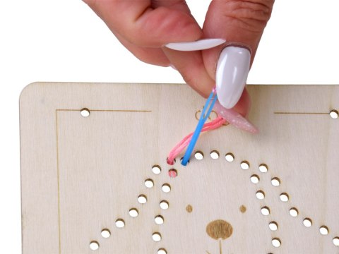 JOKOMISIADA Drewniana przeplatanka Montessori - zestaw 4 szablony + mulina ZA6543