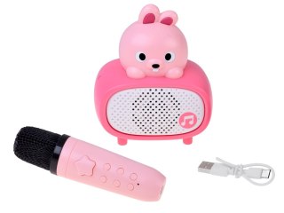 JOKOMISIADA Interaktywny Mikrofon Karaoke Bluetooth Głośnik Króliczek Muzyka IN0193