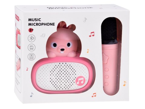 JOKOMISIADA Interaktywny Mikrofon Karaoke Bluetooth Głośnik Króliczek Muzyka IN0193
