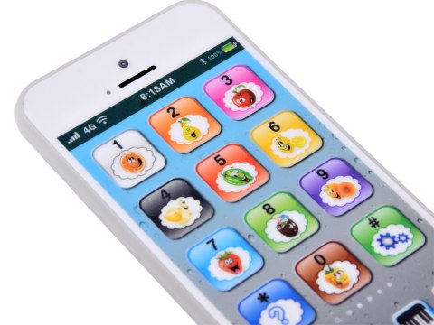 JOKOMISIADA Interaktywny Telefon Smartfon dla Dzieci 8 Trybów Światło Dźwięk USB ZA6421