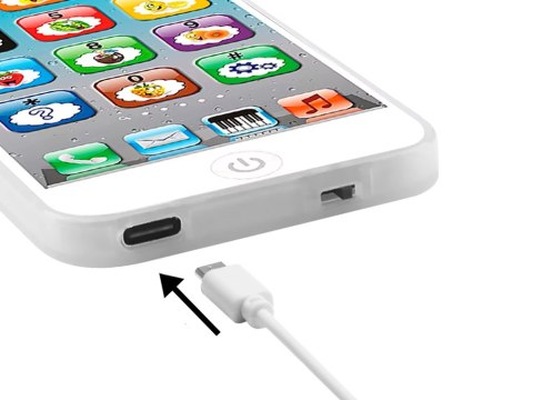 JOKOMISIADA Interaktywny Telefon Smartfon dla Dzieci 8 Trybów Światło Dźwięk USB ZA6421