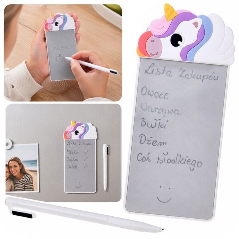 JOKOMISIADA Magnetyczny Notes na Lodówkę Jednorożec Tabliczka do Pisania Rysik ZA6460