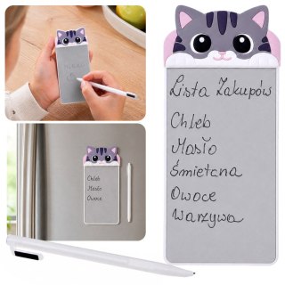 JOKOMISIADA Magnetyczny Notes na Lodówkę Kotek Tabliczka do Pisania Rysik ZA6461