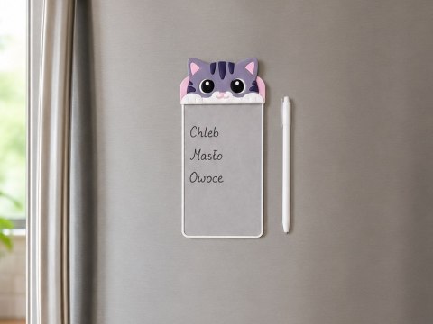 JOKOMISIADA Magnetyczny Notes na Lodówkę Kotek Tabliczka do Pisania Rysik ZA6461