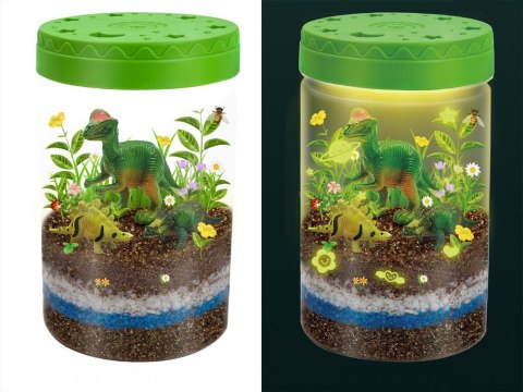 JOKOMISIADA Oświetlony OGRÓD DINOZAURÓW 3w1 terrarium, lampka, uprawa roślin DIY ZA6567