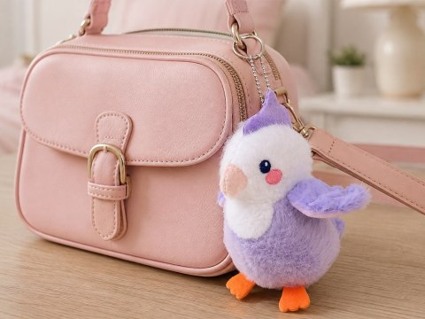 JOKOMISIADA Pluszowy Ptaszek Liliowa Lilka z Piszczałką Zawieszka 13 cm ZA6426