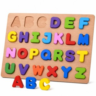 JOKOMISIADA Puzzle drewniane ALFABET LITERKI układanka edukacyjna - 26 ele ZA6575