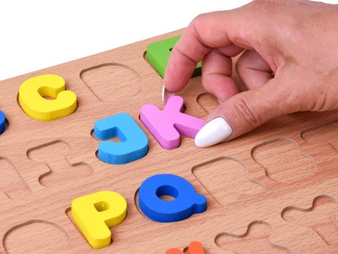 JOKOMISIADA Puzzle drewniane ALFABET LITERKI układanka edukacyjna - 26 ele ZA6575