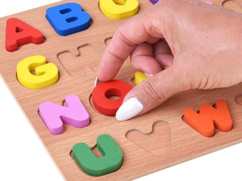 JOKOMISIADA Puzzle drewniane ALFABET LITERKI układanka edukacyjna - 26 ele ZA6575