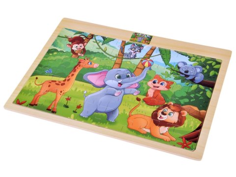 JOKOMISIADA Puzzle drewniane DZIKIE ZWIERZĘTA układanka 40 ele ZA6571