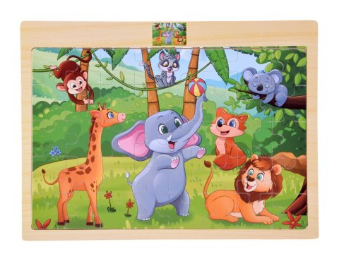 JOKOMISIADA Puzzle drewniane DZIKIE ZWIERZĘTA układanka 40 ele ZA6571