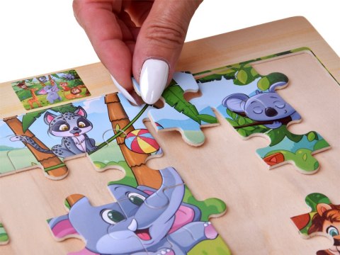 JOKOMISIADA Puzzle drewniane DZIKIE ZWIERZĘTA układanka 40 ele ZA6571