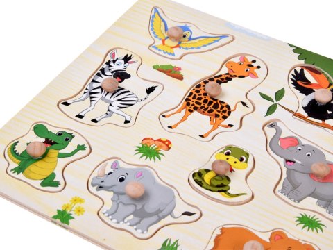 JOKOMISIADA Puzzle drewniane DŻUNGLA układanka z uchwytami - 11 elementów ZA6417