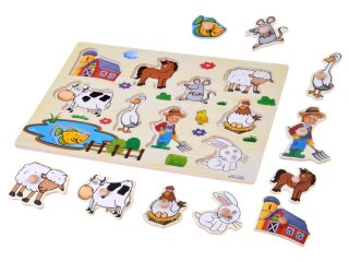 JOKOMISIADA Puzzle drewniane FARMA układanka z uchwytami - 10 elementów ZA6416