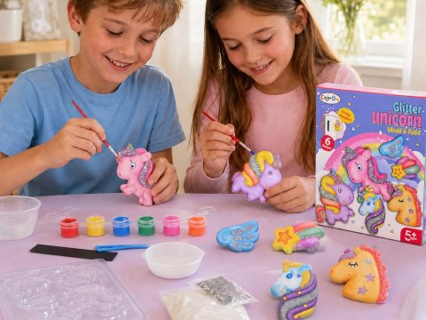 JOKOMISIADA Zestaw do robienia magnesów JEDNOROŻCE brokatowe DIY magnesy ZA6406