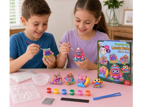 JOKOMISIADA Zestaw do robienia magnesów SOWY świecące w ciemności DIY magnesy ZA6406