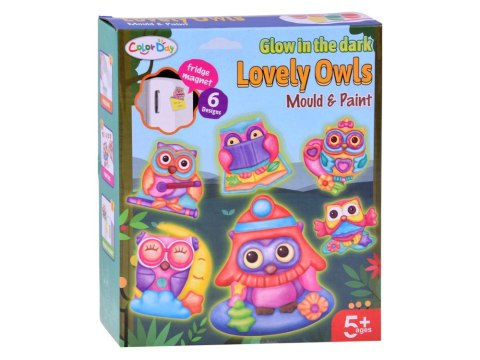 JOKOMISIADA Zestaw do robienia magnesów SOWY świecące w ciemności DIY magnesy ZA6406